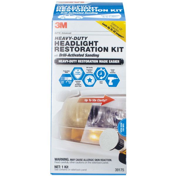 3M™ Heavy Duty Headlight Restoration Kit with Quick Clear Coat