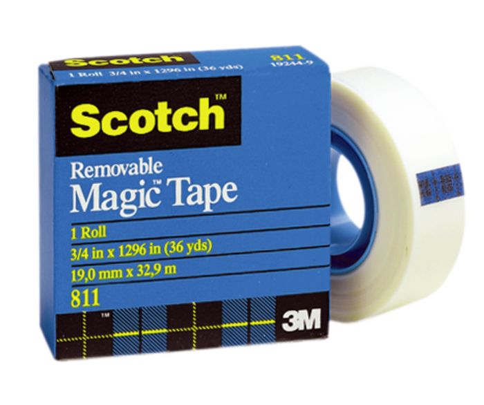 Scotch® Removable Tape 811, 3/4 in x 1296 in (19 mm x 32,9 m)