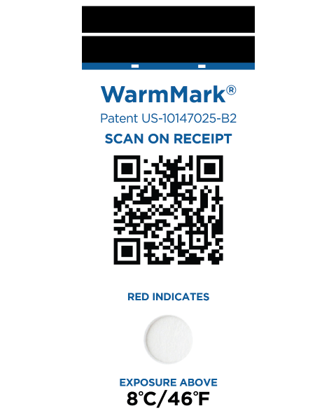 WarmMark QR 8C/46F 8 Hour Single-Window Temperature Indicator