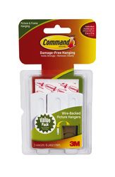 Command™ Wire Back Picture Hangers, Value Pack 3 hangers, 6 strips, 17043-ES