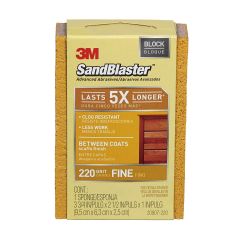 3M™ SandBlaster™ Advanced Sanding Sanding Sponge, 20907-220 ,220 grit, 3 3/4 in x 2 1/2 x 1 in, 1/pk