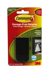 Command™ Medium Black Picture Hanging Strips 17201BLK