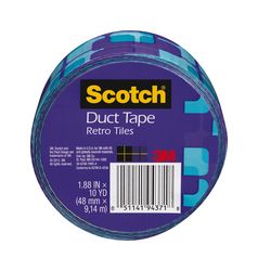 Scotch® Duct Tape 910-VTL-C, 1.88 in x 10 yd (48 mm x 9, 14 m) Violet Tiles