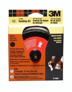 3M™ Mass 5 Inch Kit 9176 Includes Backup Pad and 3 Discs, 8 packs/case