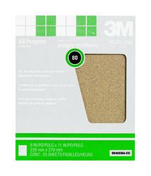 3M™ Pro-Pak™ Aluminum Oxide Sheets for Paint and Rust Removal, 9 in x 11 in, 80 grit, 10 packs/cap case, Open Stock