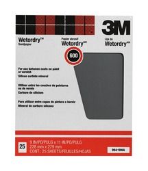 3M™ Pro-Pak™ Wetordry™ Sanding Sheets 99419NA, 9 in x 11 in, 600A grit, 25 sht pk