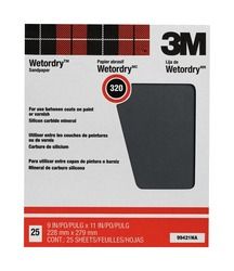 3M™ Pro-Pak™ Wetordry™ Between Finish Coats Sanding Sheets 99421NA, 9 in x 11 in, 320A grit, 25 sht pk