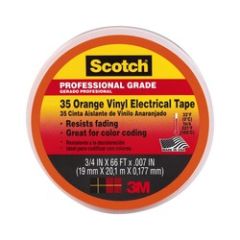 Scotch® 35 Orange Vinyl Electrical Tape 10869-DL-5, 3/4 in x 66 ft x 0.007 in (19 mm x 20, 1 m x 0.177 mm)