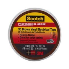 Scotch® 35 Brown Vinyl Electrical Tape 10885-BA-5, 3/4 in x 66 ft x 0.007 in (19 mm x 20, 1 m x 0.177 mm)