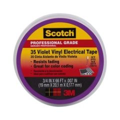 Scotch® 35 Violet Vinyl Electrical Tape 11271-BA-5, 3/4 in x 66 ft x 0.007 in (19 mm x 20, 1 m x 0.177 mm)