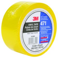 3M™ Vinyl Tape 471, Yellow, 2 in x 36 yd, 5.2 mil, 24 rolls per case,
Individually Wrapped Conveniently Packaged