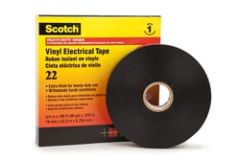 Scotch® Vinyl Electrical Tape 22, 1/2 in x 36 yd, Black, 2 rolls/carton,
48 rolls/Case