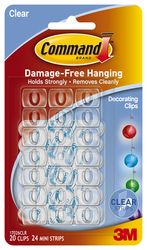 Command™ Clear Decorating Clips with Clear Strips 17026CLR