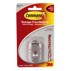 Command™ Timeless Hook 17062BN-ES, Small Brushed Nickel