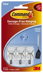 Command™ Small Clear Wire Hooks with Clear Strips 17067CLR-ES