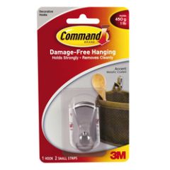 Command™ Accent Hook 17072BN-ES, Small Brushed Nickel