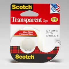 Scotch® Transparent Tape 174, 1/2 in x 1000 in