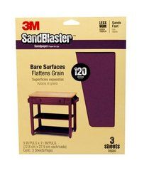 3M™ SandBlaster™ Bare Surfaces Sandpaper 20120-CC, 9 in x 11 in, 120 grit