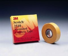 Scotch® Varnished Cambric Tape 2510, 1 in x 36 yd, Yellow, 36 rolls/Case