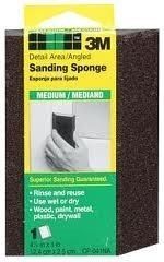 3M™ Detail Area and Angled Sanding Sponge CP041, 4.875 in x 2.875 in x 1 in, Medium