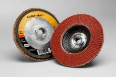 3M™ Cubitron™ II Flap Disc 967A, T29 Quick Change, 4-1/2 in x 5/8-11,
60+ Y-weight, 10 per case