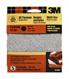 3M™ Hook and Loop Disc, 9143W, 5 in No Hole, 40 Grit