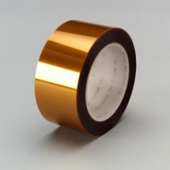 3M™ Linered Low-Static Polyimide Film Tape 5433 Amber, 3 in x 36 yds x 2.7 mil, 4/Case, Bulk
