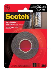 Scotch(R) Extreme Mounting Tape 414P, 1 in x 5 ft (25,4 mm x 1,52 m)