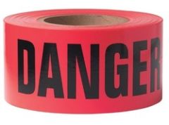 Scotch® Barricade Tape 356, DANGER, 3 in x 300 ft, Red, 16 rolls/Case