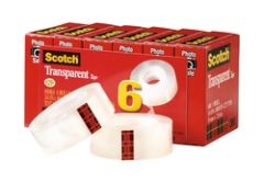 Scotch® Transparent Tape 600K6, Clear, 3/4 in. x 1000 in, 6 rolls per Package
