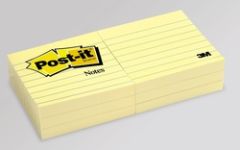 Post-it® Notes 630-6PK 3 in x 3 in (7.62 cm x 7.62 cm) Canary Yellow, Lined