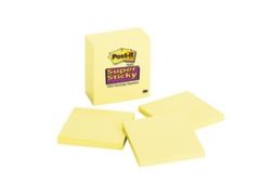 Post-it® Super Sticky Notes 654-6SSCY, 3 in x 3 in Canary Yellow 65 sheets