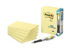 Post-it® Notes 660-5PK 4 in x 6 in (10.16 cm x 15.24 cm) Canary Yellow, Lined