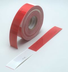3M™ Diamond Grade™ Conspicuity Markings 983-32, Red/White, 67636, 2 in x 50 yd, kiss-cut every 18 in