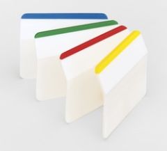 Post-it® Durable Tabs 686A-1, 2 in. x 1.5 in. (50.8 mm x 38 mm) Beige, Green, Red, Canary Yellow 24 pk/cs