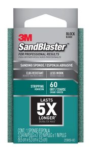3M™ SandBlaster™ Advanced Sanding Sanding Sponge, 20909-60 ,60 grit, 3 3/4 in x 2 1/2 x 1 in, 1/pk