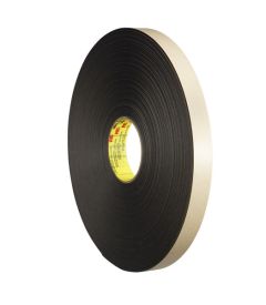 3M™ Double Coated Polyethylene Foam Tape 4492 Black, 48 in x 72 yd 1/32 in, 1 per case