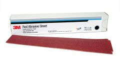 3M™ Red Abrasive Hookit™ Sheet, 01182, 40 grade, 2 3/4 in x 16 1/2 in, 25 sheets per carton, 5 cartons per case