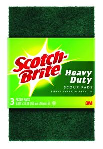 Scotch-Brite® Heavy Duty Scour Pad 223-7, 6.0 in x 3.8 in, 3 pk, 7/cs