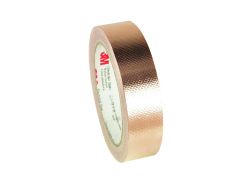 3M™ EMI Embossed Copper Shielding Tape 1245, 1 in x 18 yd (25.40 mm x 16.5 m), 9 per case