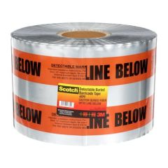 Scotch® Detectable Buried Barricade Tape 409, CAUTION BURIED FIBER OPTIC
LINE BELOW, 6 in x 1000 ft, Orange, 4 rolls/Case