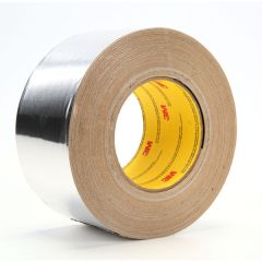 3M™ High Temperature Aluminum Foil Tape 433L, Silver, 19-1/4 in x 180 yd, 3.5 mil, 1 roll per case