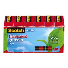 Scotch® Transparent Greener Tape 612-6P, 3/4 in x 900 in (19 mm x 22,8 m)