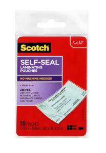 Scotch™ Self-Sealing Laminating Pouches LS851-10G Business card size