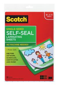 Scotch™ Laminating Sheets LS854SS-50, 9 in x 12 in (228 mm x 304 mm) Letter Size Single Sided