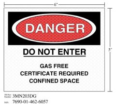 3M™ Diamond Grade™ Safety Sign 3MN203DG "DANGER…SPACE", 6 in x 5 in, 10 per pkg