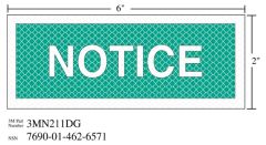 3M™ Diamond Grade™ Safety Sign 3MN211DG "NOTICE", 6 in x 2 in, 10 per pkg