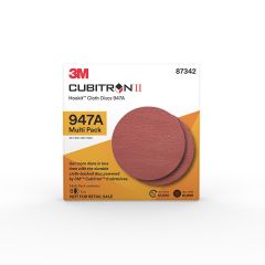 3M™ Cubitron™ II Hookit™ Cloth Disc 947A, 87342, 5 x NH, 40+ to 120+, Multi Pack, 8 discs per pack, 20 packs per case