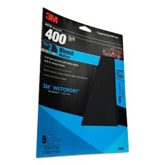 3M™ Wetordry™ Sandpaper, 32038, 400 Grit, 9 in x 11 in, 5 per pack, 20 per case