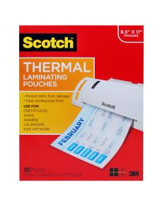 Scotch™ Thermal Pouches TP3854-100WM, 8.9 in x 11.4 in (228 mm x 291 mm) 6/shipper